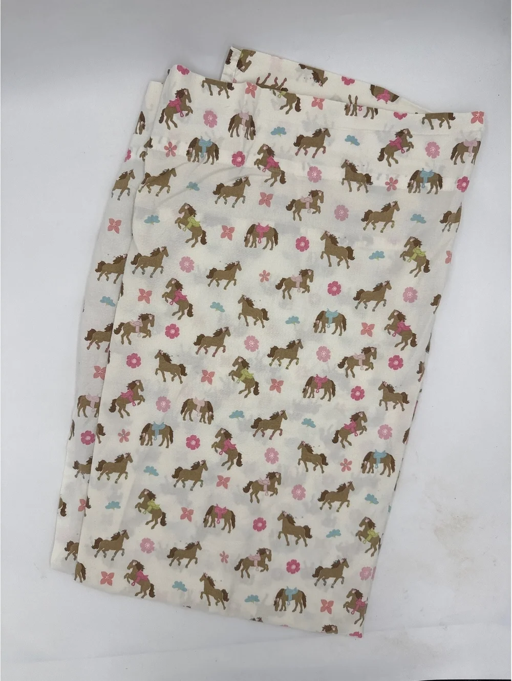 Twin flat sheet vintage horse girls bedding fabric